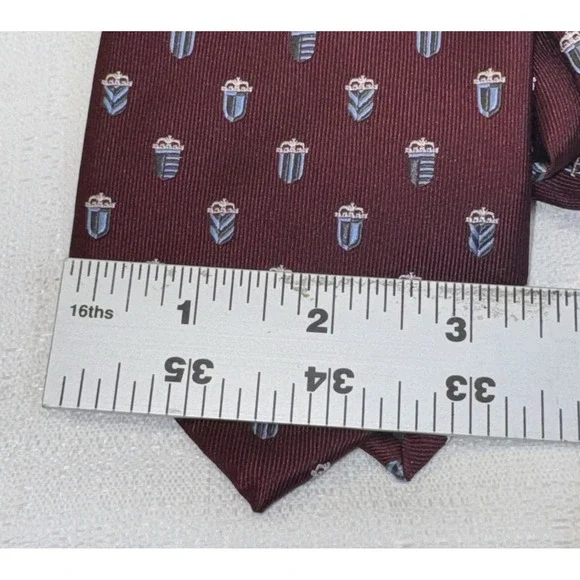 Jos. A. Bank Executive Collection Red Regimental Neat Woven Silk Long 62" Tie - Picture 6 of 6